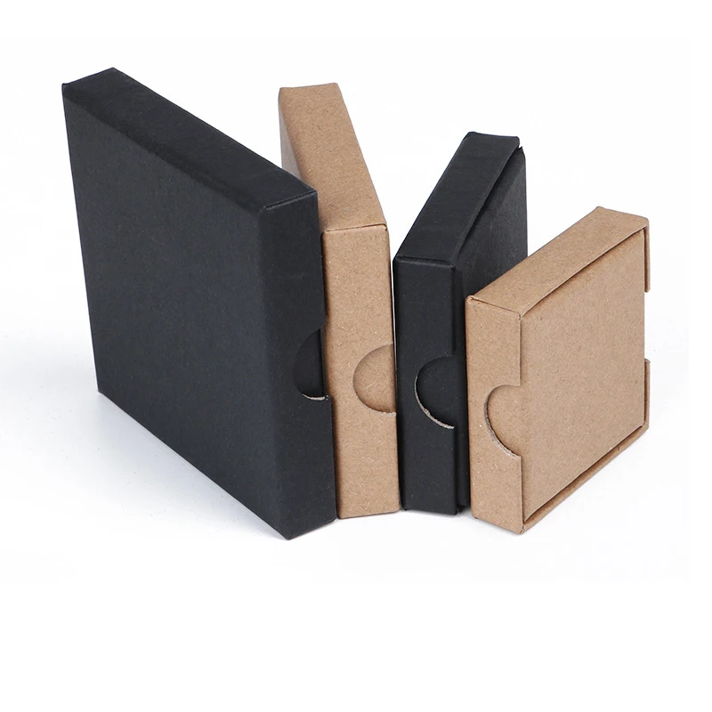 

50pcs Small Black Kraft Paper Box Brown Cardboard Craft Paper Gift Box Packaging Wedding Anniversaries Birthday Jewelry Ring Box