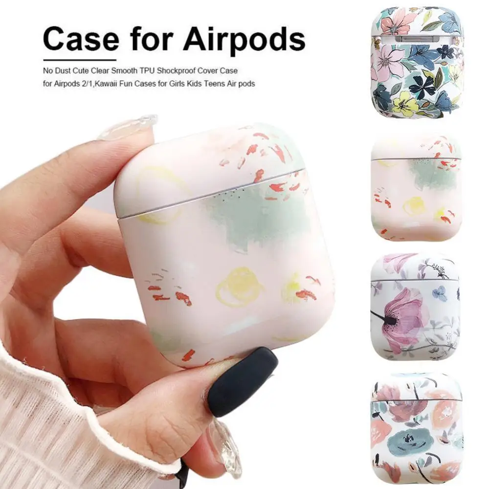 Чехол для наушников с художественными цветами Apple Airpods 2 1air Pods чехол s светящийся