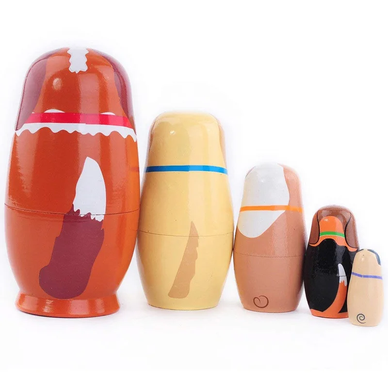 

5pcs New Dog Russian Matryoshka Dolls Handmade Basswood Nesting Dolls Set Matryoshka Dolls Toys Home Decor Toys