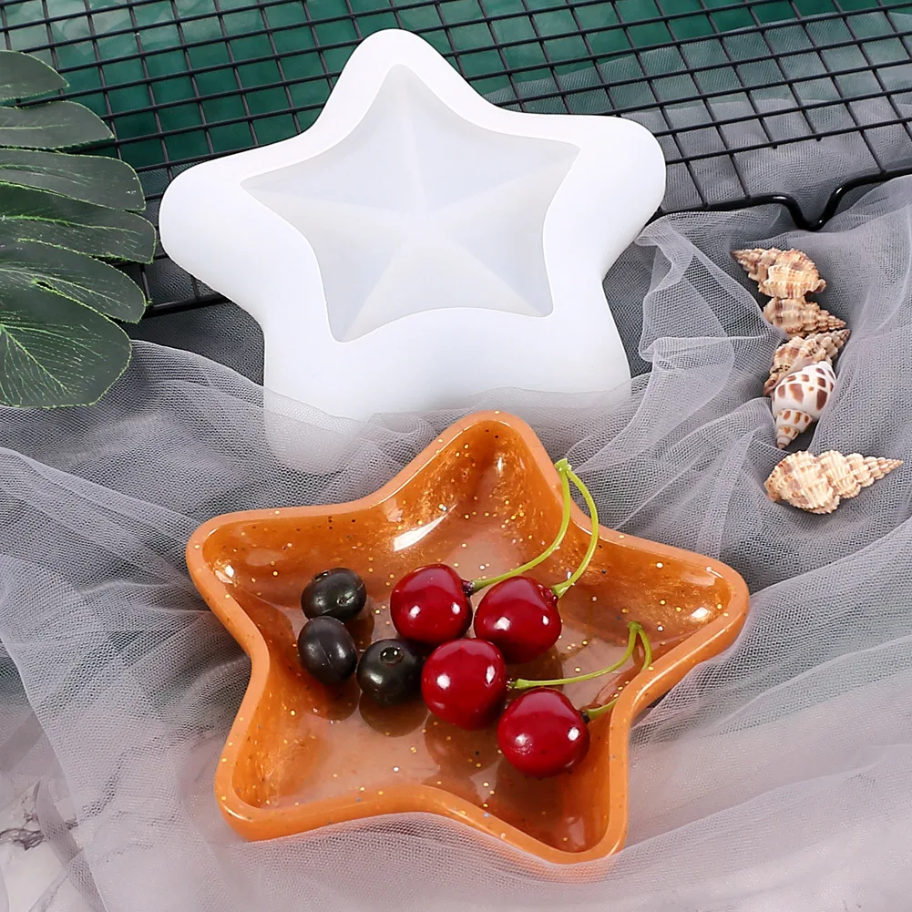 Star Shape Silicone Molds Uv Epoxy Resin Mould Conch Tray for DIY Crafts Table Decoration Supplies