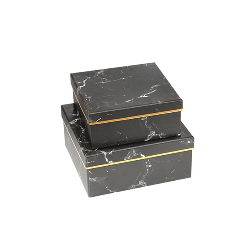 C Black 3 Pcs 3 шт./компл. цветочный головной убор Коробки подарок квадратный Мрамор Подарочная коробка для конфет небольшой Коробки для подарков на Рождество цветы подарки жизни ваза - Цвет: C Black 3 Pcs