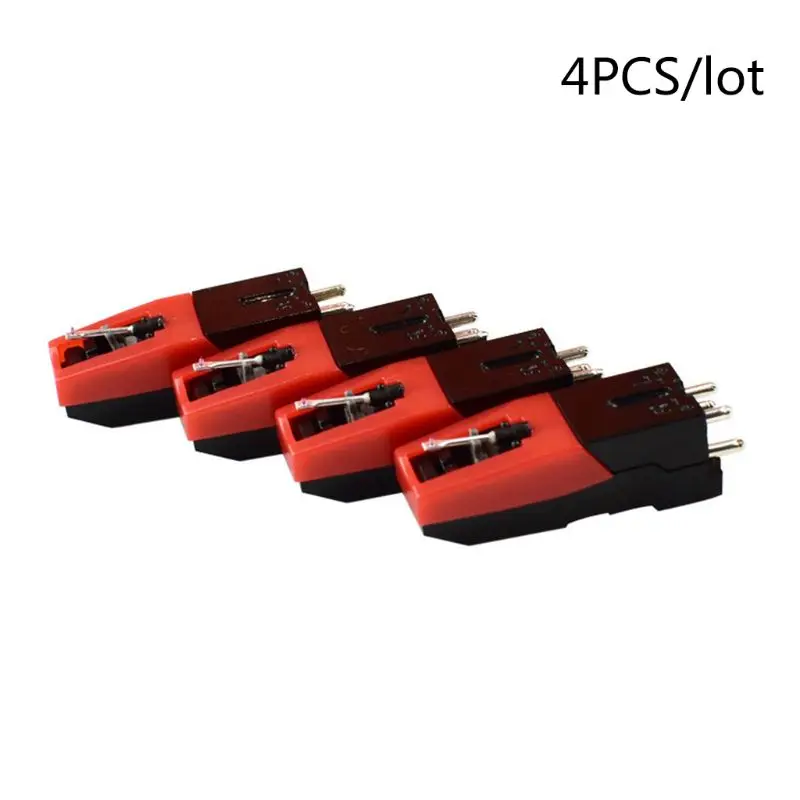 

4Pcs Gramophone Record Magnetic Cartridge Stylus With LP Vinyl Needle Universal