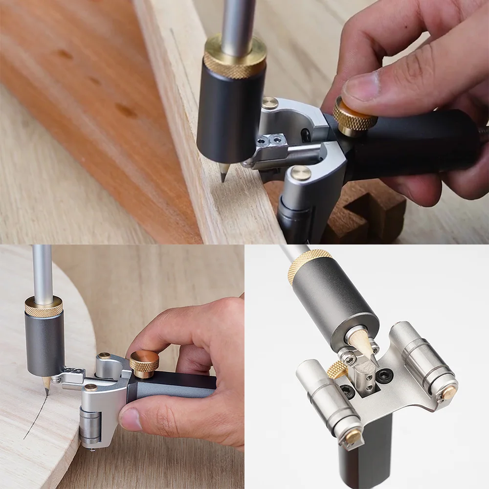 

Woodworking Linear Arc Dual-purpose Scriber Ruler Parallel Line Drawing Measuring Gauge Carpenter DIY Home Wood Scribe Tool
