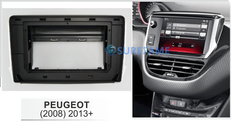10 1 дюймовая Автомобильная радиоустановка Facia панель для 2012 + PEUGEOT 208 Fascia Dash Kit