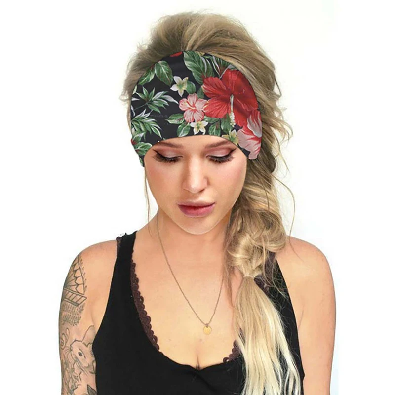 

Эластичная повязка для волос с принтом для йоги, Спортивная Повязка на голову, Спортивная Нескользящая тонкая повязка для волос для фитнеса...