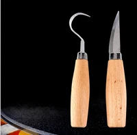 sword beech handle curved knife straight knife single stainless steel carving knife can be oem wood carving knife