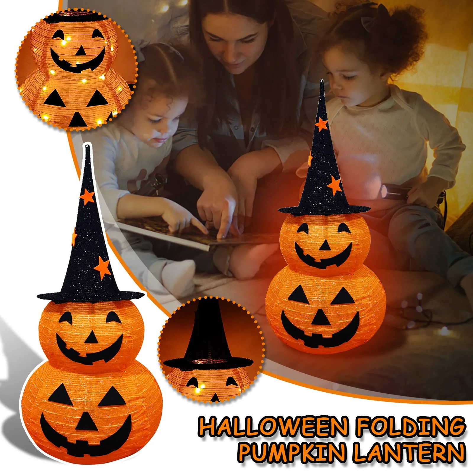 

Collapsible Pumpkin Decoration Decoratio Lighted Stacked Pumpkins Ornaments With Toy Birthday Halloween Toy Gifts Accessories