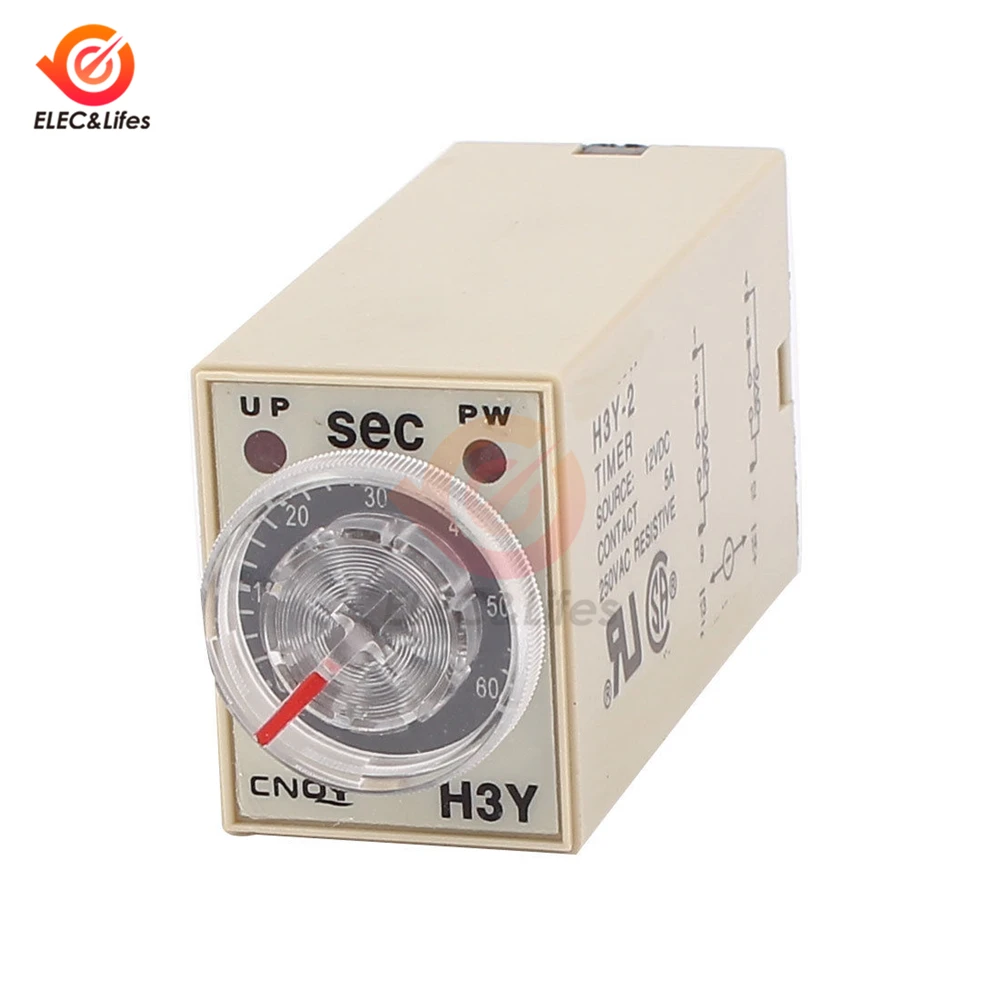 H3Y-2 AC 110V 220V DC 12V 24V Реле времени задержки 0-30 минут/0-30 секунд на задержке DPDT таймер реле