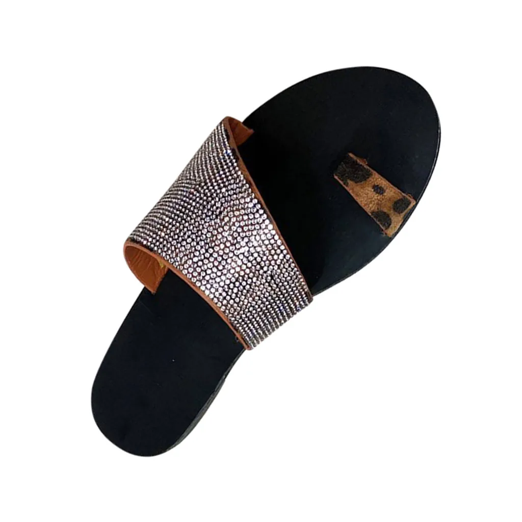 Klv женские сандалии на плоской подошве с кристаллами в богемном стиле