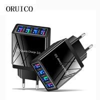 fast 4 usb charger quick charge 3 0 fast usb wall charger portable mobile charger qc 3 0 adapter for xiaomi iphone x eu us plug