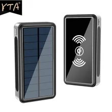 80000mAh Solar Wireless Power Bank Phone Charger Portable Outdoor Travel Emergency Charger Powerbank for Xiaomi Samsung IPhone