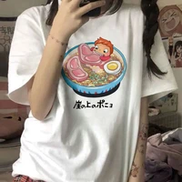 kawaii shirt tshirt women 2021 summer harajuku japan anime ponyo cartoons t shirt streetwear tops tshirts female camisetas mujer
