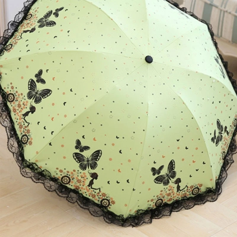 Миниатюрный Складной Зонт от дождя современный модный женский зонтик кружевной