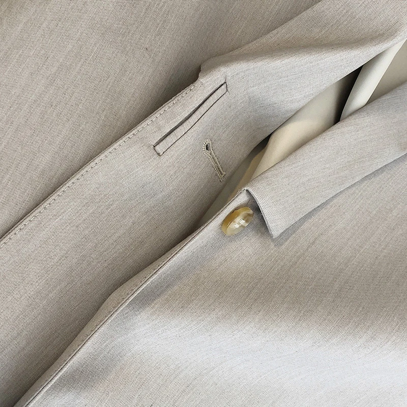 

SHENGPALAE Temperament Solid Color Blazer Women's Autumn 2021 New Lapel Loose Single Button Long Sleeve Suit Coat Female 5E1373