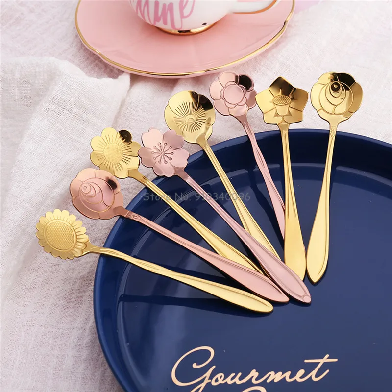 8 шт. креативная кофейная ложка из нержавеющей стали цветная для перемешивания