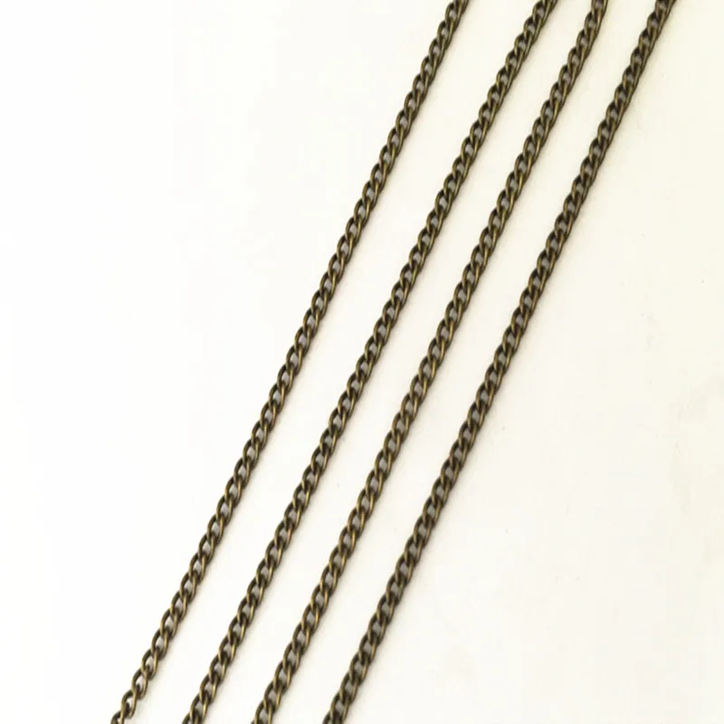 

1MMX2MM Antique Bronze Link necklace pendant chain Accessories Connector With Lobster Clasp 50Pcs/Lot
