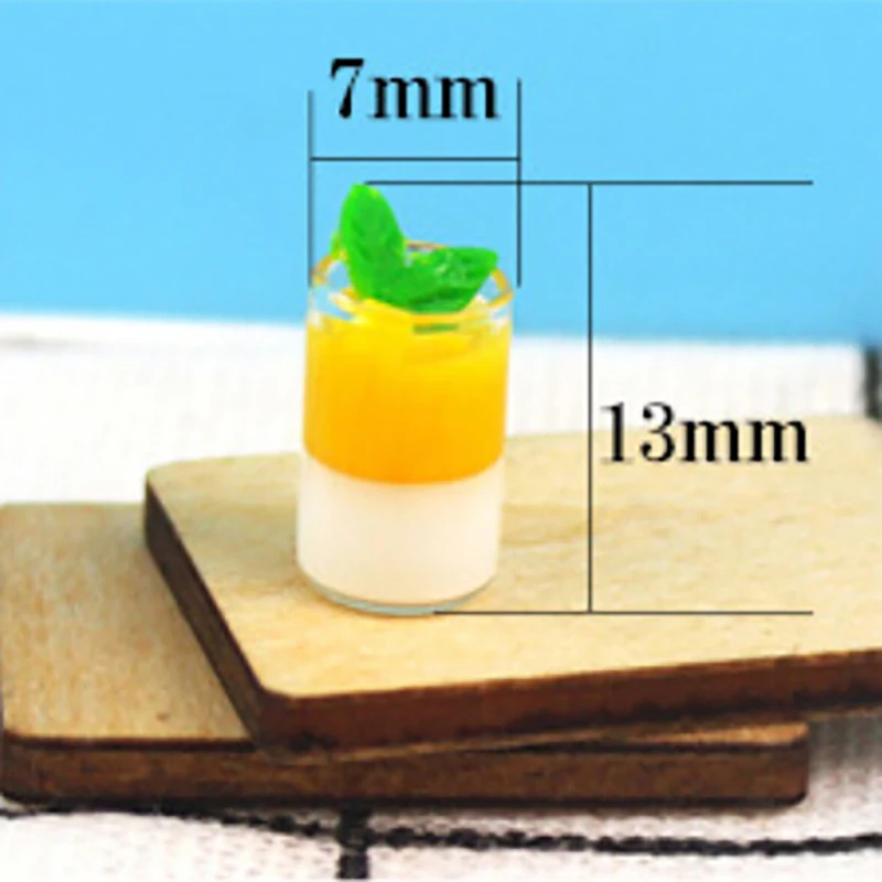 

1Pcs DIY Miniature Dollhouse Mango Pudding Mini World Dolls Accessories 1:12 Kitchen Room Food Mini Drink Tea Milk Cup For Doll