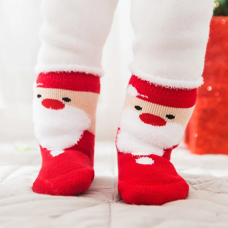 4 Pair Unisex Christmas Baby Socks Girls Boys Kids Children XMAS Cotton Sock Snowflake Elk Santa Claus Bear | Детская одежда и