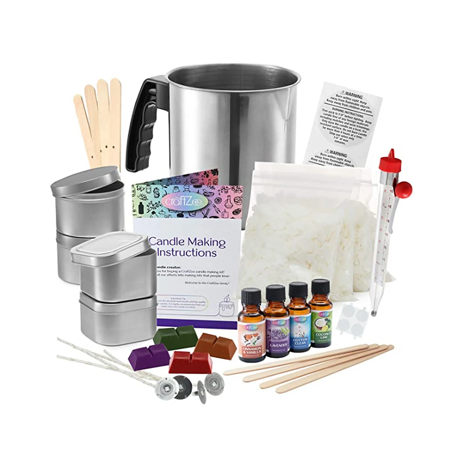 

DIY ремесла, подарок для начинающих, фитили, банки, этикетки, горшок с инструкцией, полный набор для изготовления свечей, искусство для взросл...