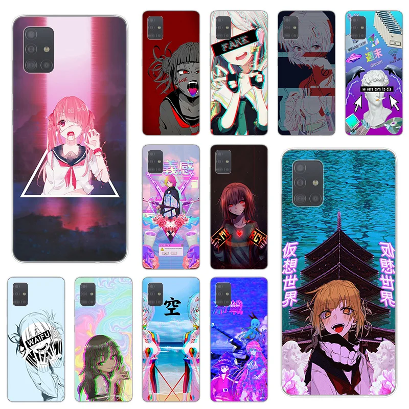 Мягкий чехол из ТПУ для телефона Samsung A52 A72 A51 A50 A70 A71 A21S A22 A42 A31 A40 A41 A11 A12 A32 A20 LEWD Vaporwave