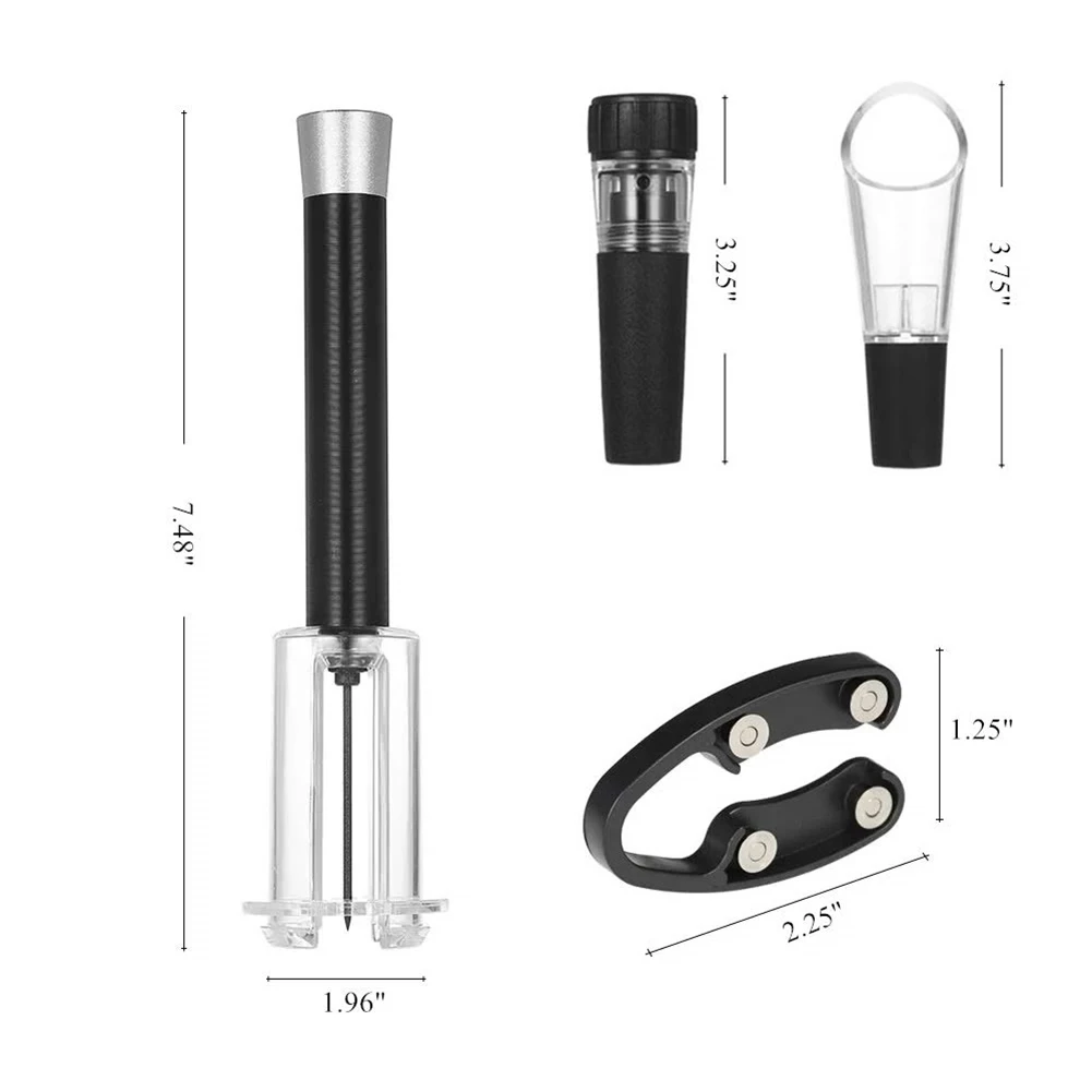 

Air Pump Wine Bottle Opener Stainless Steel Pin Type Bottle Pumps Kitchen Opening Corkscrew Corks Out Tools Bar Accessories