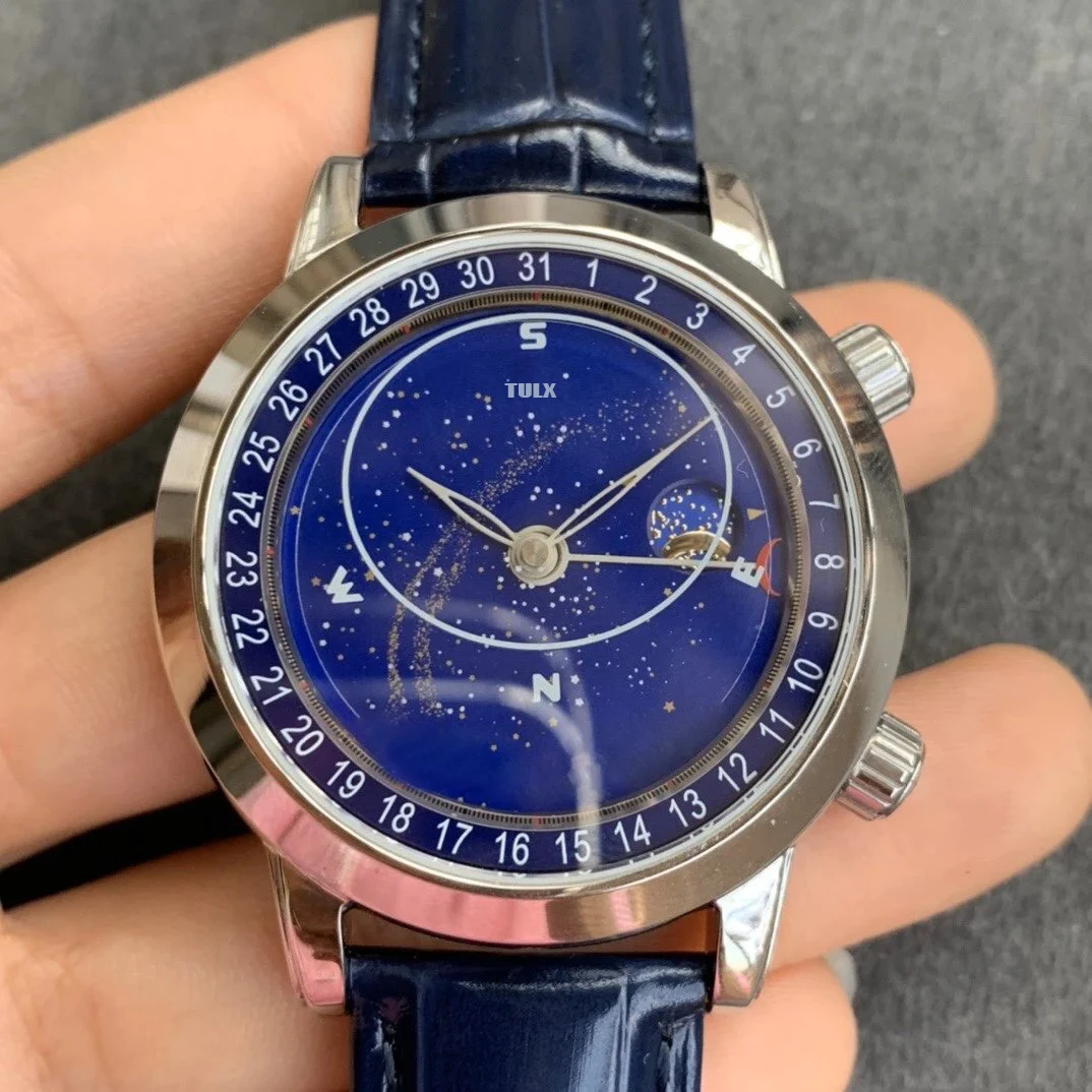 

Replica Men's Watches TULX Star Sky Super complication Timepiece Blue 6102P-001 Automatic Mechanical Luxury Brand Watch