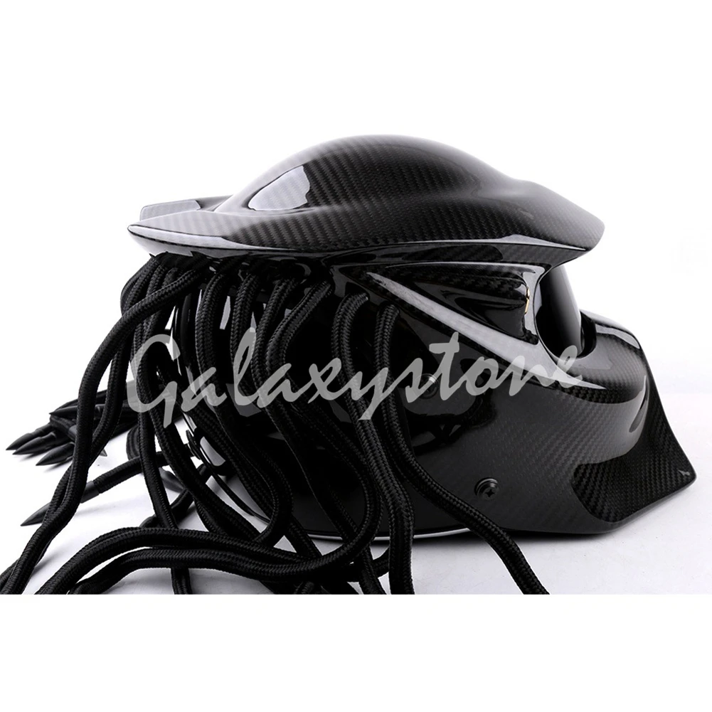 Маска Хищников из углеродного волокна для мотоциклетного шлема с полным