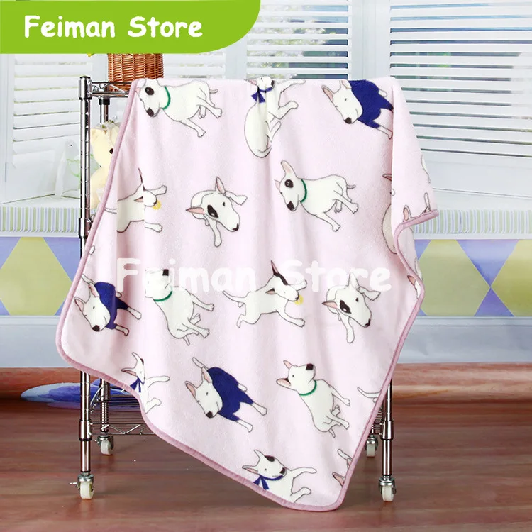 2 разных цвета бультерьер/Полярный медведь печатные фланелевые тканевое одеяло