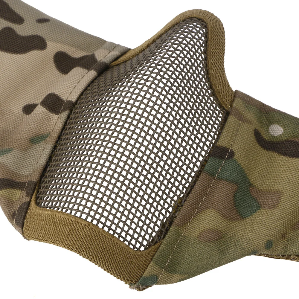 

Airsoft and Paintball CS Foldable Half Face Low-carbon Steel Mesh Style Comfortable Adjustable Protective Mask