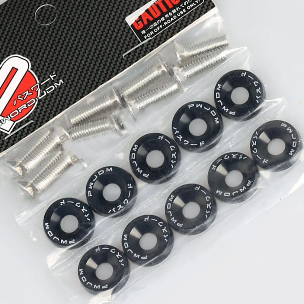 

20pcs set Washer Bolt Black CNC Aluminum Bumper Fender Kit High quality