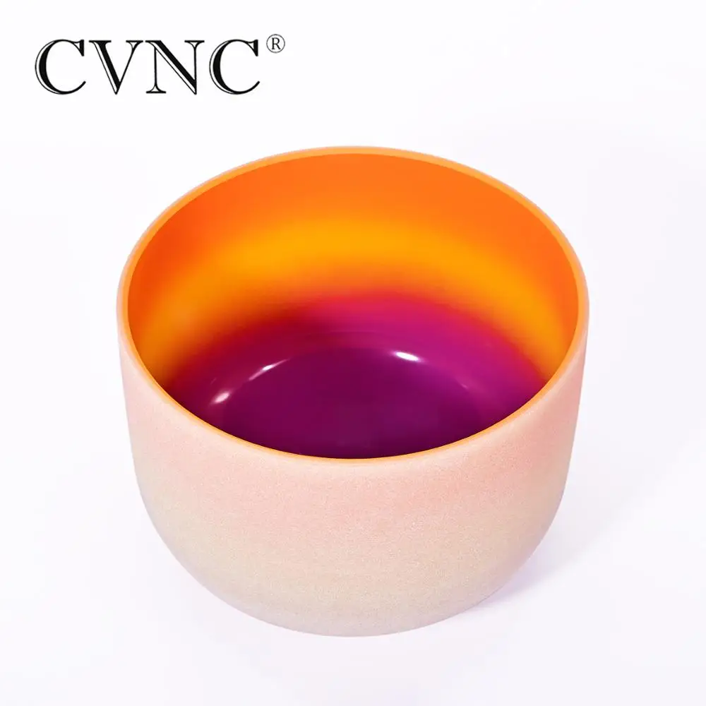 CVNC 10 дюймов D Сакральная чакра Радужный кварц Хрустальная чаша для пения|chakra crystal