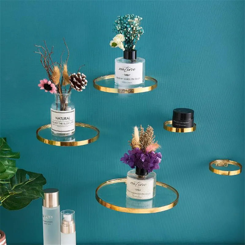 

Home Decor Modern Storage Holder Glass Decoration Ledge Support Rack Mount Office Living Room Wall Shelf