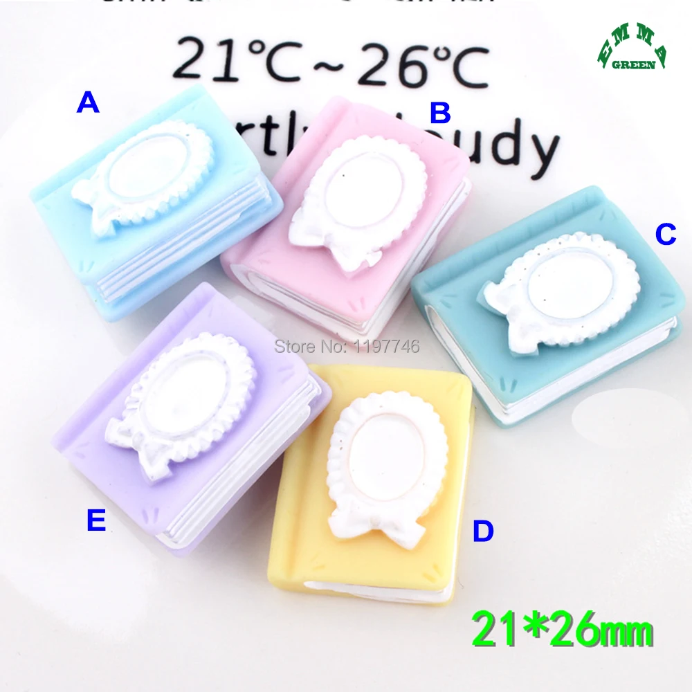 

Resin Flatback Cabochons for Phone Decoration 10pcs Pastel Book Embellishments Hair Bow DIY Scrapbooking Craft Accessories