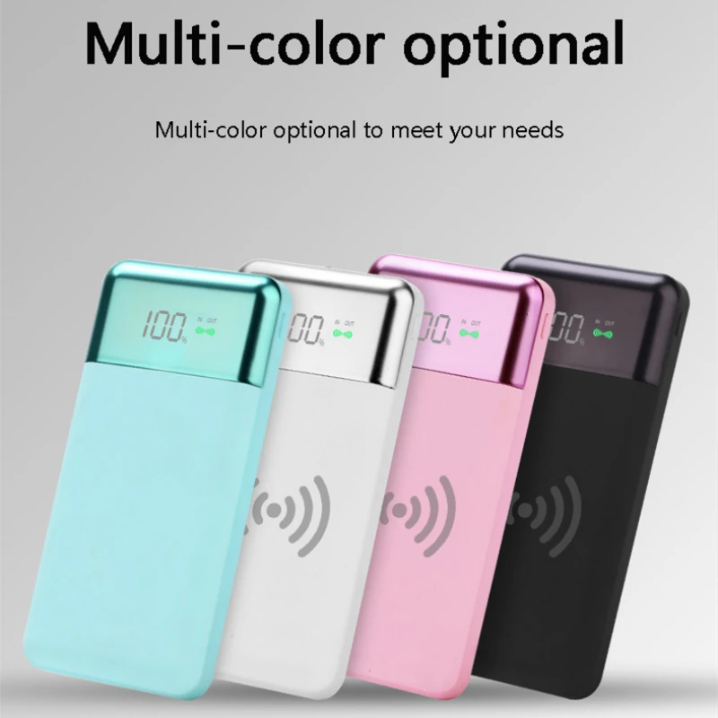 30000mAh QI Беспроводное зарядное устройство для iPhone XS Samsung S9 PowerBank LED 2 USB беспроводной