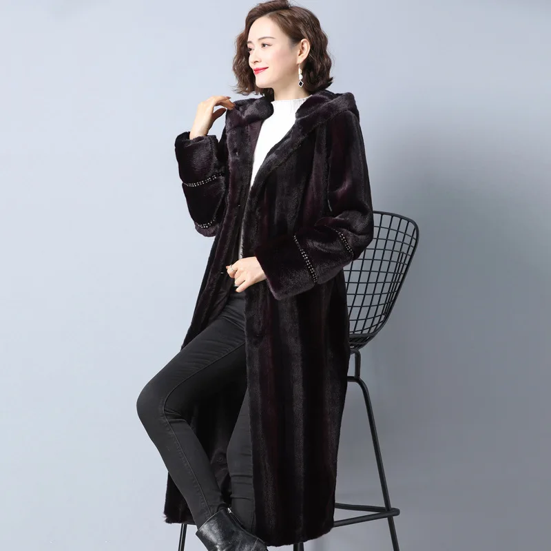 Women real mink coats female mink fur coat genuine long fur coat ladies winter clothes oversize 6xl 5xl 7xl natura fur coats