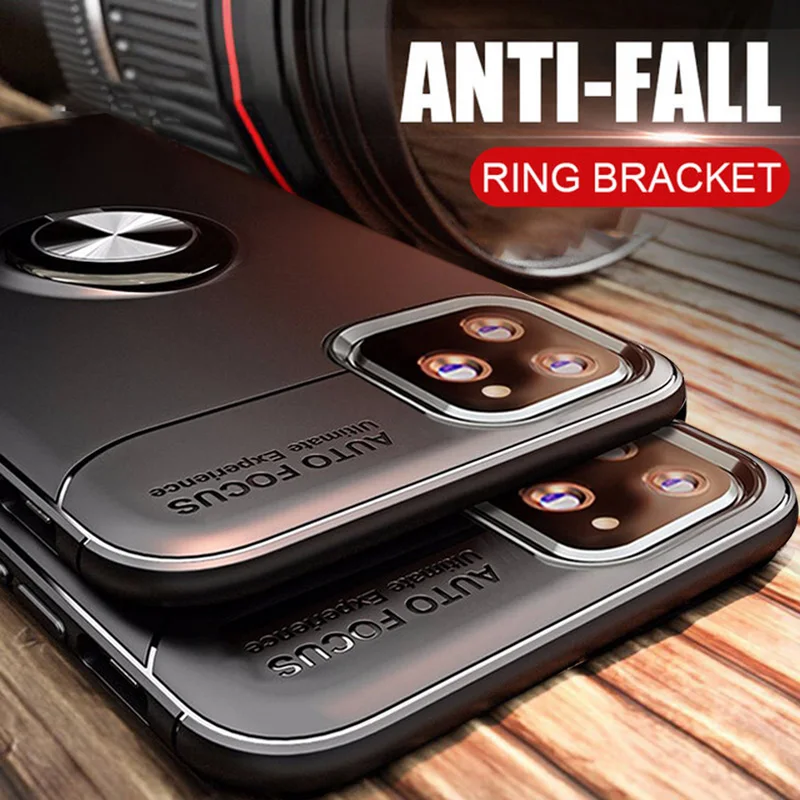 Роскошный чехол для телефона с магнитным кольцом iphone 11Pro X XR XS Max полное покрытие 6