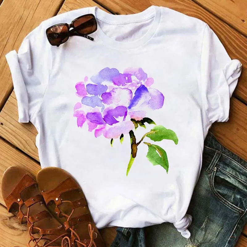 

Red Poppy Women T Shirt Casual Funny Tshirts Kawaii Tees Top Hipster Tumblr Female Harajuku Short Sleeves Shirts Woman Clothes