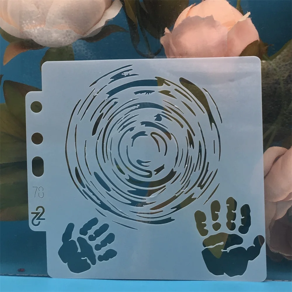 

14*13 см ручной Круг Круглый DIY трафареты раскраска для скрапбукинга тиснение декоративная открытка для альбома шаблон