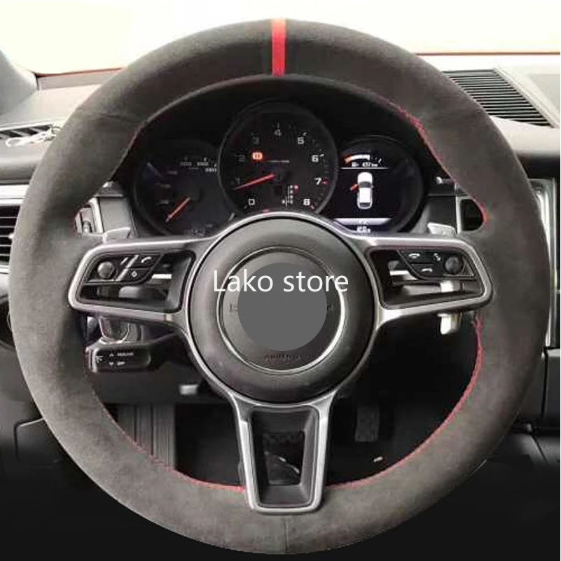 

Ручные стежки 100% оригинальный кожаный чехол рулевого колеса автомобиля для Jeep Compass 2017 Renegade 2016 2017 черный 15 дюймов 38 см