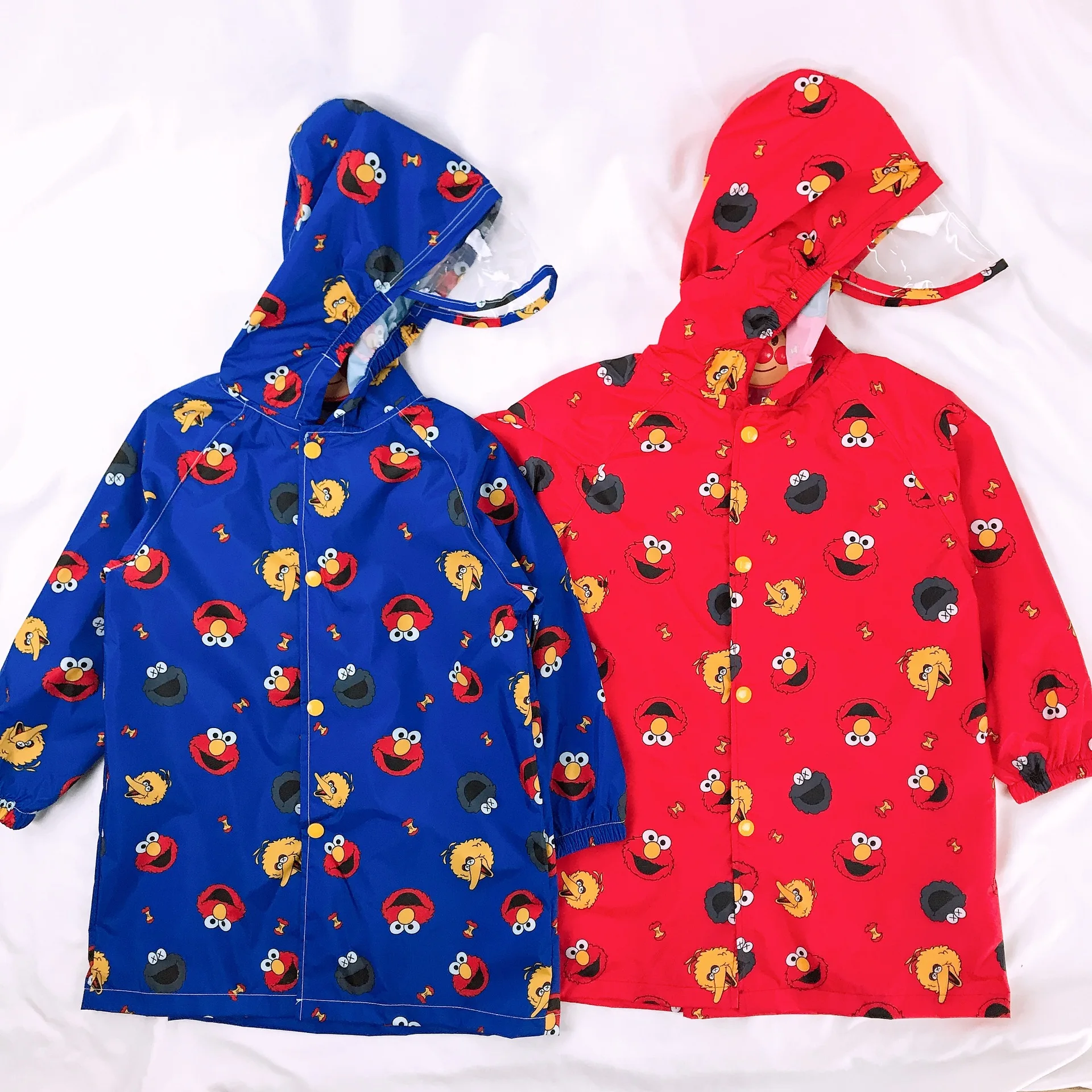 

Cartoon Kids Rain Coat Children Windproof Poncho Boys Girls Rainwear Student Blue Outdoor Waterproof Raincoats