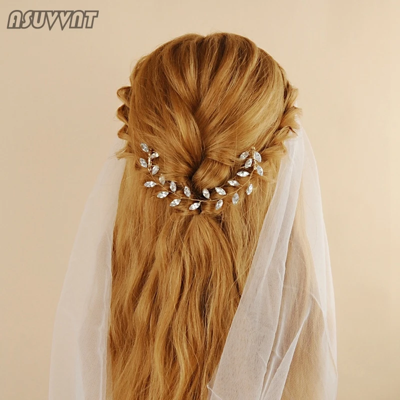 Elegant Bridal Wedding Hair Accessories Headband Clips Comb With Crystal Beaded Jewelry Gift For Women Girl Party Dress Up | Украшения и