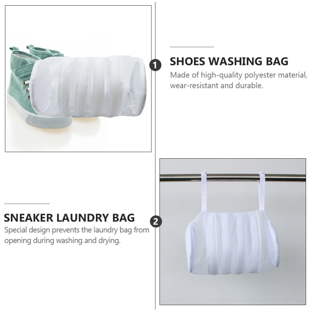 

1pc Reusable Sneaker Laundry Bag Shoes Wash Mesh Laundry Bag with Zipper
