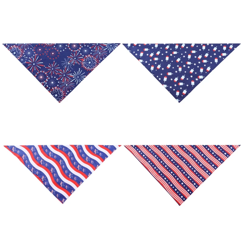 

American Flag Dog Scarfs Independence Day Puppy Bibs Dog Bandanas Grooming Accessories for Small Medium Large Dogs