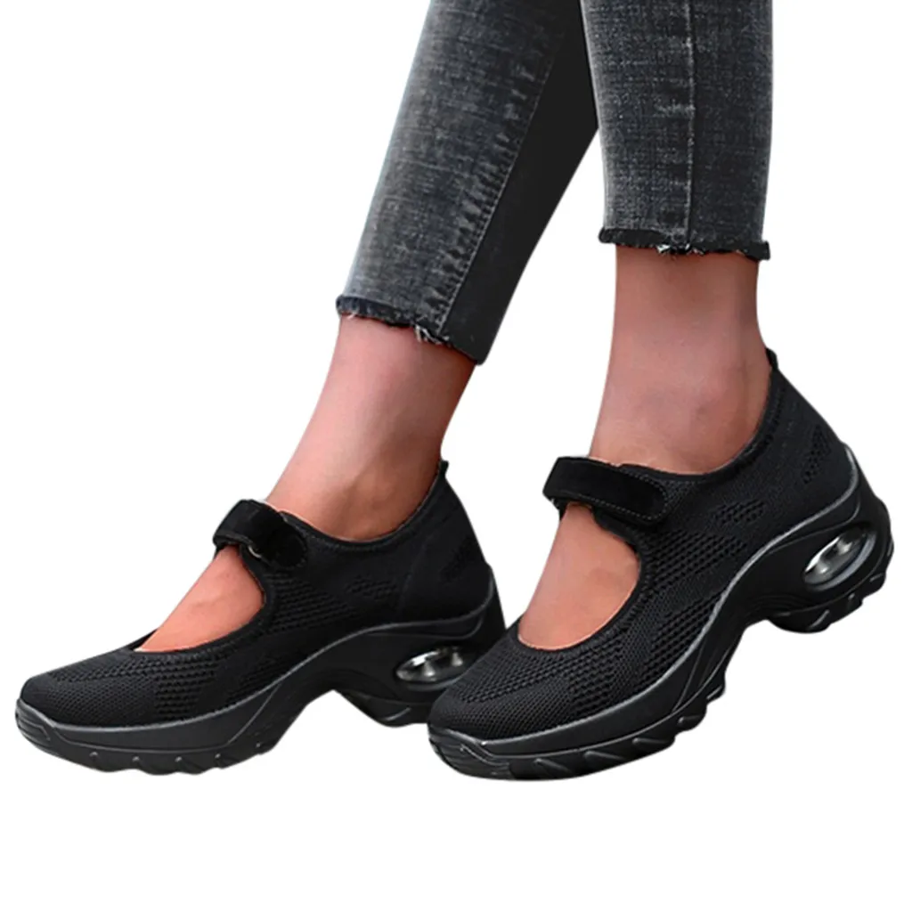 

Women's Casual Shoes Air Cushion Thick Bottom Sports Mesh Side Adhesive Tape Trend Female Authentic Popular Womens Shoes