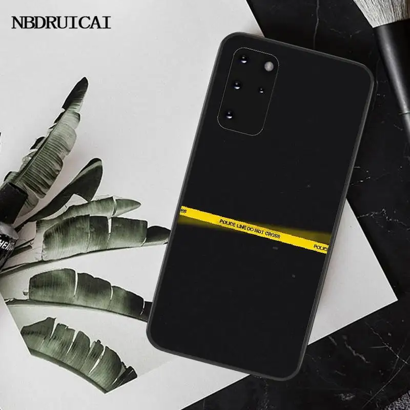 

PENGHUWAN off yellow warning Black Soft Shell Phone Case Capa for Samsung S20 plus Ultra S6 S7 edge S8 S9 plus S10 5G