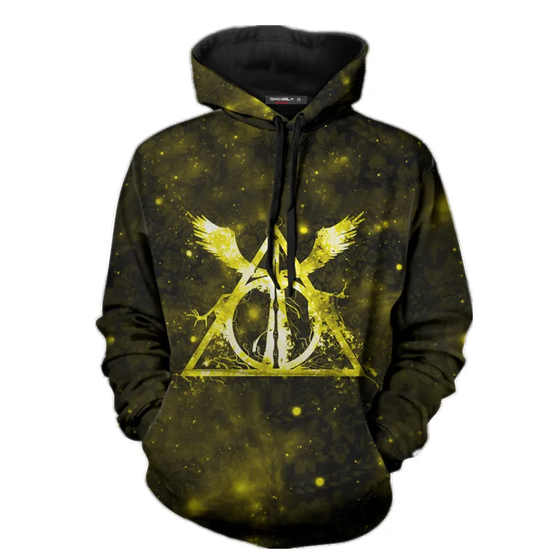 W Wizardry 3D Толстовка с принтом и карманом Ravenclaw Gryffindor для взрослых унисекс Толстовка костюм толстовки Мужская одежда - Цвет: W