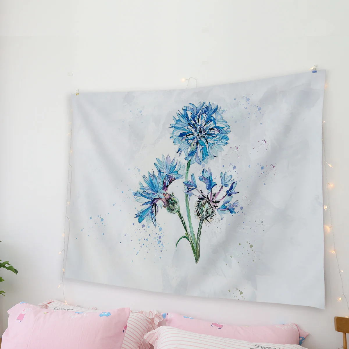 Водная Цветовая стильная Голубая Гортензия гобелен настенный Декор стены