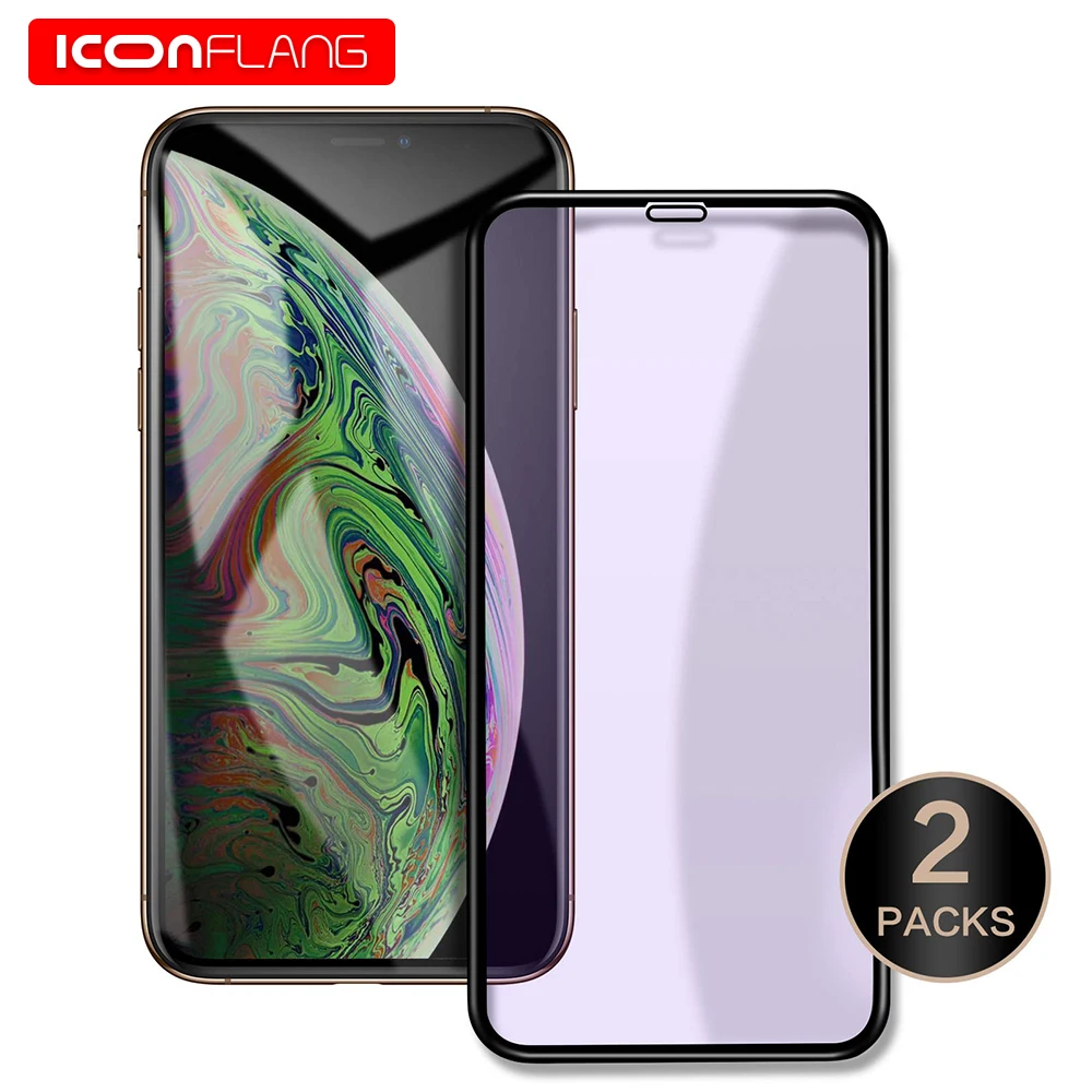 [2 шт] протектор экрана из закаленного стекла для iPhone Xs Max XR 8 Plus анти-синий луч 3D