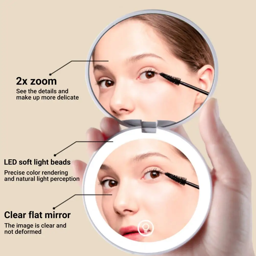 Зеркало для макияжа со светодиодной подсветодиодный кой увеличение 2X плавная