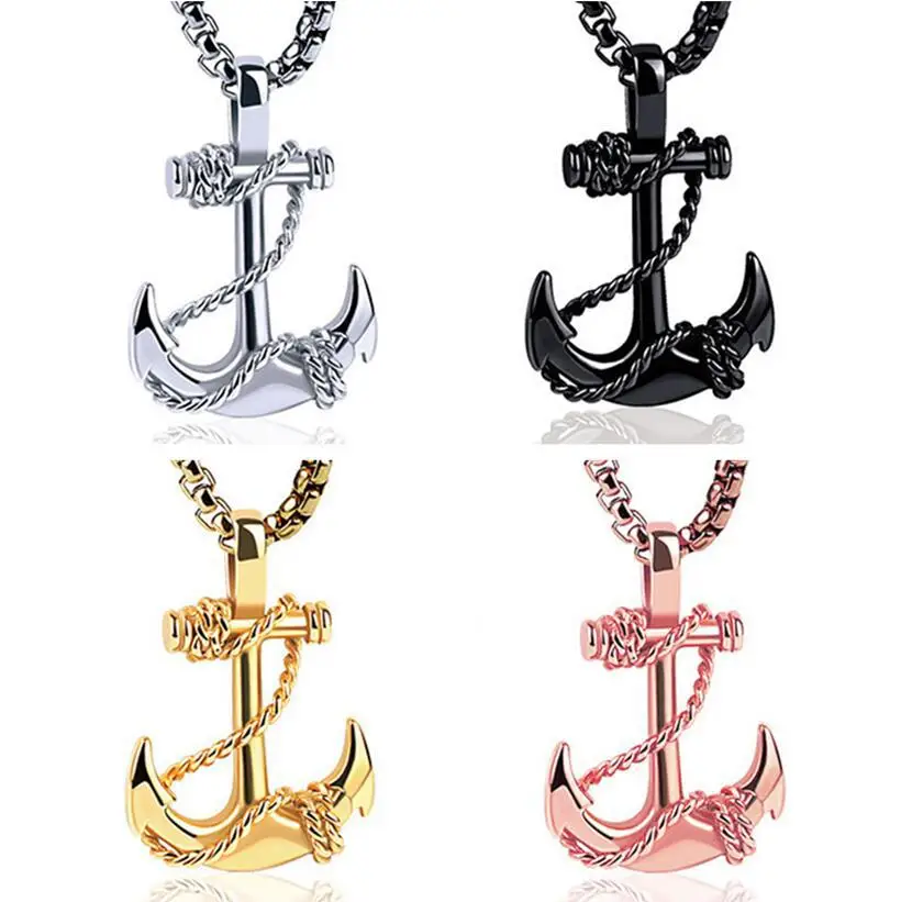 

Stainless Steel Sea Anchor Sailor Man Women Necklaces Chain Pendants Punk Rock Hip Hop Unique Pendant Boy Fashion Jewelry Gift